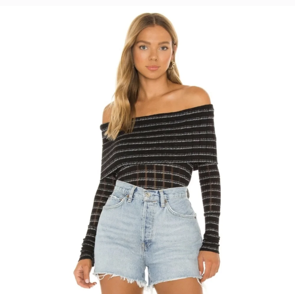 Free People Snow Bunny Off The Shoulder Top NWT